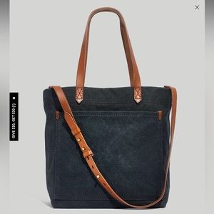 RARE Madewell Canvas Medium Transport Tote in Black Sea - NWT